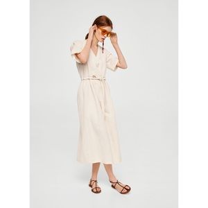 MANGO belted linen dress **NEW WITH TAGS